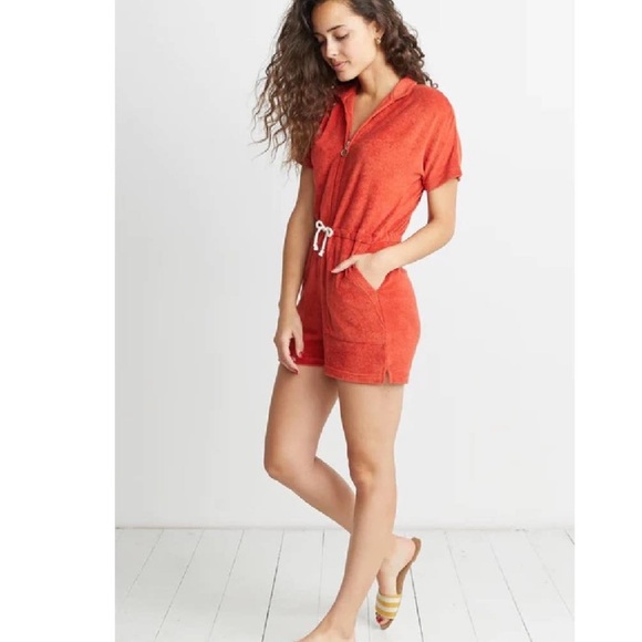 NWOT Marine Layer Terry Out Romper In Red Size: XL - Picture 5 of 7